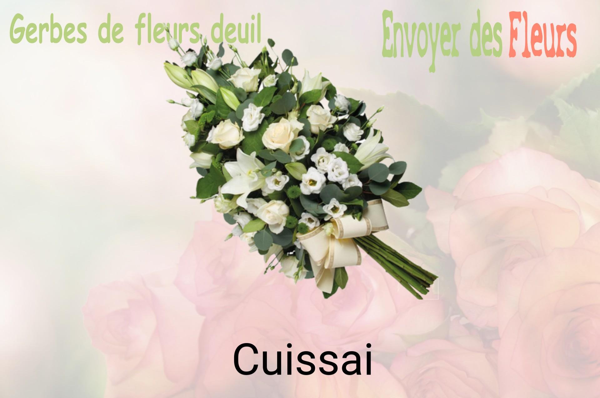 Gerbe de fleurs de deuil livrée à Cuissai